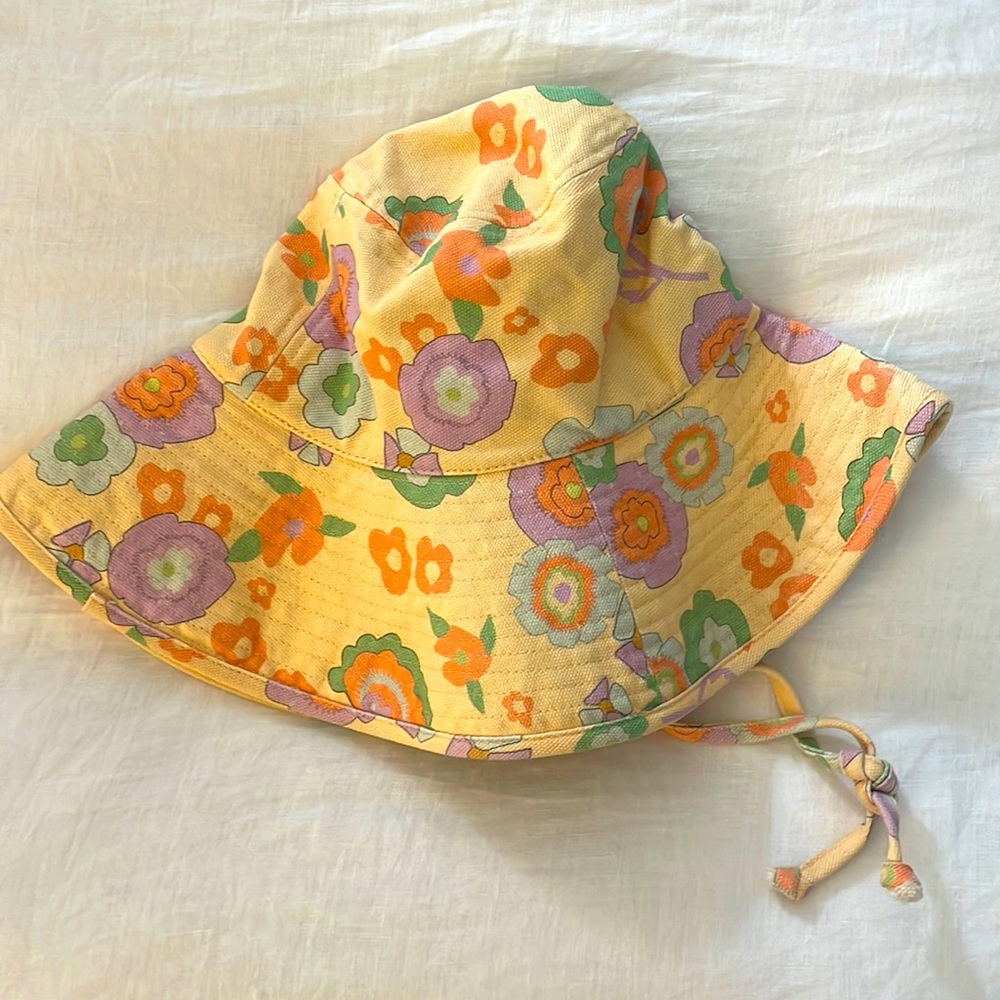 Lack Of Color Yellow Floral Wide-Brim Bucket Hat